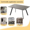 ZckyCine Modern 5-Piece Dining Table Set Rectangular Wood Table with 4 Upholstered Leather Chairs, Seats 4