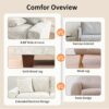 88.58" Chenille Sofa Couches for Living Room, 3 Seater Sofa with 2 Pillows, Small Modern Love seat Couch for Small Spaces, Office (Beige, 88.58 inches)