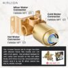Airuida Shower Faucet Set Shower Trim Kit with Female Thread Rough-in Valve Single Function Shower Head and Handle set Rainfall Shower System with Long Shower Arm 10 Inch Shower Head Brushed Gold