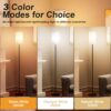Floor Lamps for Living Room, Modern Standing Lamp with Pull Chain Switch, 3 Color Temperature Black Pole Lamp with Lampshade, 9W LED Bulb Tall Lamps for Bedroom Office Kid Room