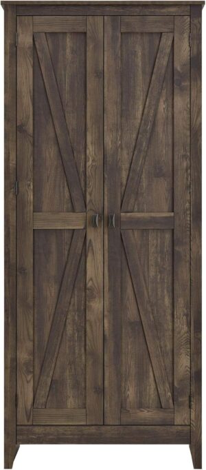 Ameriwood Home Farmington Wide Storage Cabinet, 31.5", Rustic