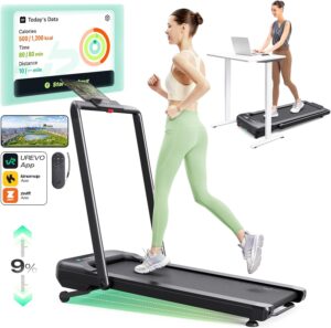UREVO Walking Pad Treadmill with Incline, 2.5 HP Under Desk Treadmill, Foldable Treadmill for Home Office, Compact Treadmill with LED Display Remote Control 265lbs Weight Capacity
