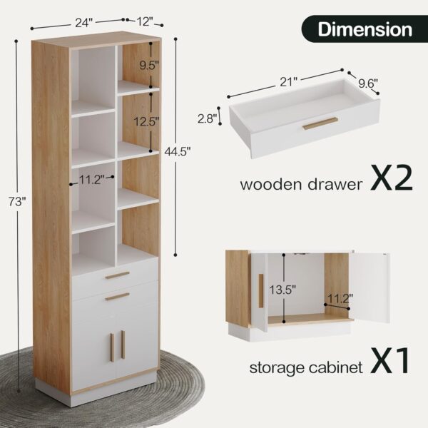 Furniture Set, 63" Standing Desk with 73" Bookcase, L Shaped Electric Stand Up Desk with Bookshelf, Home Office Furniture Set, Light Walnut
