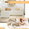 VanAcc Sleeper Sofa, Sofa Bed- 2 in 1 Pull Out Couch Bed with Storage Chaise for Living Room, Sofa Sleeper with Pull Out Bed, White Boucle Couch