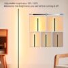 DEWENWILS LED Corner Floor Lamp, Set of 2 Modern Dimmable Mood Floor Light, 57.5" Minimalist Standing Tall Lamp for Living Room, Bedroom, Office, 3000K Warm White Light (Black)
