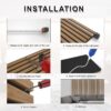 NeatiEase Wood Panels for Wall, 4-Piece 96" x 12.6" Soundproof Wood Slat Wall Panel for Interior Wall Decor Noise Cancelling, Wood Acoustic Wall Panels, Sound Absorbing Panel (Dark Walnut)