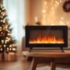 16" Freestanding Electric Fireplace Heater - Fire Places Electric Fireplace Stove with Realistic LED 3D Flames, Infrared Heater Indoor, Small Space Heater, 1500W, Overheating Protection
