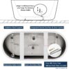 FerdY Nauru 67" Acrylic Freestanding Bathtub, Ergonomic Lightweight Classic Oval Soaking Bathtub with Toe-Tap Chrome Drain, Classic Slotted Overflow, Glossy White