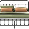 Metal Bed Frame - Structurally Stable Heavy Duty Steel Slat Supported Full Bed Frames,No Box Spring Needed for Easy Removal and Transport.