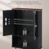 Bathroom Wall Cabinet, Medicine Cabinet with Open Partition and Towel Bar, Rustic Storage Cabinet with Open and Hidden Storage Space, for Bathroom, Living Room, Kitchen, Black and Walnut