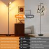 bedee LED Floor Lamp for Living Room: 30W Dimmable Standing Light with 4 Color Temperature, 3 Rotatable LED Tree Floor Lamp with Remote and Touch Control for Bedroom Office Lighting