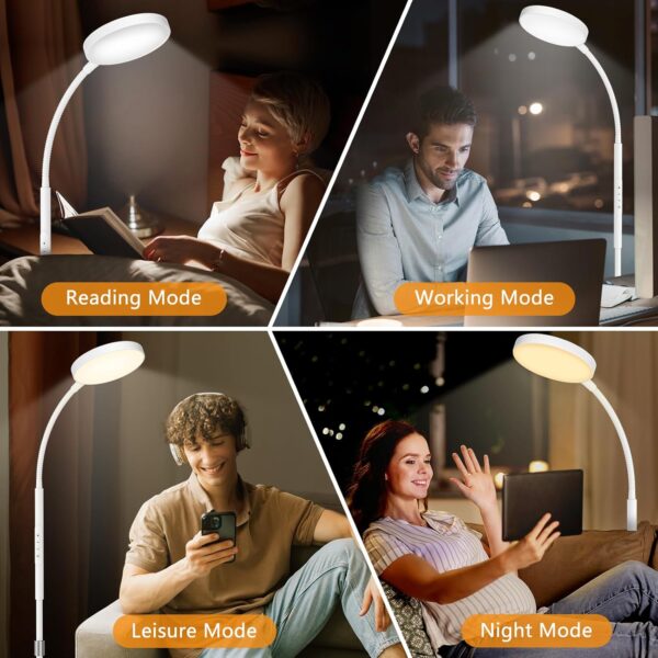 LED Floor Lamp, Height Adjustable Floor Lamps for Living Room, Super Bright Standing Lamp with Timer, Adjustable Colors & Brightness Floor lamp for Bedroom with Remote & Touch Control, White