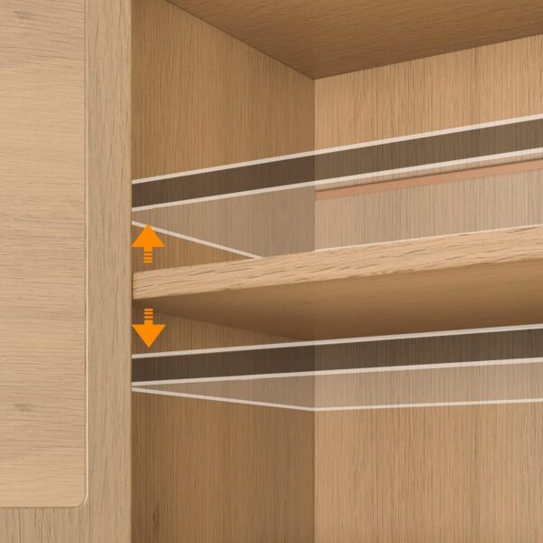 Rovaurx Rattan Storage Cabinet with Doors, Accent Bathroom Floor Cabinet, Modern Sideboard Buffet Cabinet for Living Room, Entryway, Dining Room and Kitchen, Natural BMGZ108M