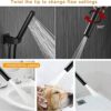 BESy Shower System with 12 Inch Rain Shower Head and Handheld Wall Mounted, High Pressure Rainfall Shower Faucet Fixture Combo Set with 2 in 1 Handheld Showerhead for Bathroom, Matte Black