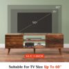WLIVE TV Stand for 55 60 inch TV, Mid Century Modern TV Console, Entertainment Center with Storage for Living Room, Retro Brown