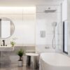 Gabrylly Shower System with Tub Spout, Wall Mounted Tub Shower Faucet Set for Bathroom with High Pressure 10" Rain Shower head and 3-Setting Handheld Shower Head Set,Brushed Nickel