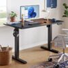 HUANUO 48" x 24" Electric Standing Desk Adjustable Height, 4 Memory Height Settings, Headphone Hook, Cable Manager, Sit Stand Up Desk for Home Office & Computer Workstation, Black