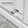 DELAVIN 44"-48" W x 75" H Frameless Shower Door, Double Sliding Shower Door, 5/16"(8mm) Clear Tempered Glass, Noiseless Shatterproof Glass Shower Door with Square Rail, Stainless Steel, Aluminum