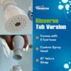 Rinseroo Slip-On Bathtub Faucet Sprayer Attachment. Ultra-Flex Dog Shower Hose Adapter Portable Hose Attachment with Sprayer Pet Showerhead Attach Tub Spout 5 Foot Hose. No Install for Speedy Washing