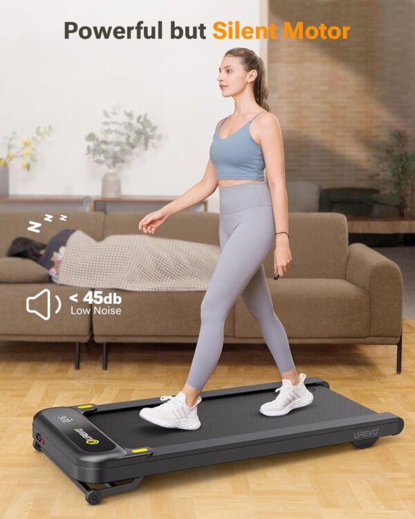 UREVO Walking Pad Treadmill with Incline, 2.5 HP Under Desk Treadmill, Foldable Treadmill for Home Office, Compact Treadmill with LED Display Remote Control 265lbs Weight Capacity