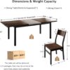 iPormis 7 Pieces Dining Table & Chairs Set for 4-6, 63" Extendable Kitchen Table and 6 Chairs, Dining Room Table with MDF Board & Metal Frame, Perfect for Small Space, Easy Clean, Espresso
