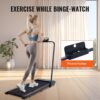 VEVOR Walking Pad with Handle Bar, Under Desk Treadmill for Home Office, 2.5HP Walking Jogging Running Machine, Speed 6.2-7.6MPH Folding Treadmill, with Remote Control and LED Display