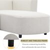 Merax Modern Upholstered L-Shape Sofa Couch with Chaise and 2 Pillows, 4-Seater Couch with Plastic Legs for Living Room Bedroom Office (Beige)