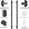 Ranbo 48 Inch Commercial Grade-304 Stainless Steel Modern Contemporary Entry Door Handle Bar Ladder Pull Shower Glass Sliding Barn Door Interior Exterior Door Pull Push, Matte Black