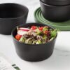 Stone Lain Coupe 32-Piece Stoneware Dish Set, Celina Service for 8, Black Plates and Bowls Dinnerware Set, Dishwasher and Microwave Safe, Black Matte