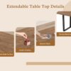 ZckyCine 67" Expandable Walnut Dining Table and 6 Upholstered Chairs, 7-Piece Dining Room Furniture Set, Mid-Century Modern Style for Home, Dining Room and Kitchen