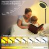 36W Bright LED Floor Lamp for Living Room with Remote, 75.5 Inch Tall Stepless Dimmable Standing Lamp for Bedroom, Floor Lights with 2 Rotatable Lights 1900K-6500K for Dining Room Office