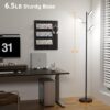 bedee LED Floor Lamp for Living Room: 30W Dimmable Standing Light with 4 Color Temperature, 3 Rotatable LED Tree Floor Lamp with Remote and Touch Control for Bedroom Office Lighting