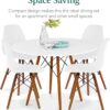 Best Choice Products 5-Piece Dining Set, Compact Mid-Century Modern Table & Chair Set for Home, Apartment w/ 4 Chairs, Plastic Seats, Wooden Legs, Metal Frame - Brown/White