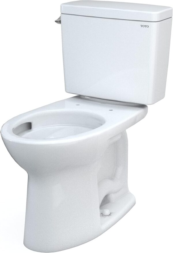 TOTO Drake Two-Piece Elongated 1.6 GPF Universal Height TORNADO FLUSH Toilet with CEFIONTECT, Cotton White - CST776CSFG#01