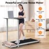 DeerRun Walking Pad, 2024 Upgrade Smart Under Desk Treadmill, 2.2HP Small Quiet Portable Treadmill, Walking Treadmill Under Desk, APP & Remote Control, Knee-Protective, No-Assembly