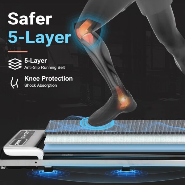 Walking Pad, Under Desk Treadmill for Home and Office, 2.5 HP Portable Treadmill, 3 in 1 Walking Jogging Running Machine with Remote Control, LED Display