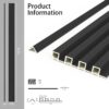6-Piece WPC Acoustic Slat Wall Panel for Modern Interior Decor, 94.5” x 6.5” 3D Wood Slat Wall Paneling for Living Room, Charcoal, 25.6 Sq.Ft