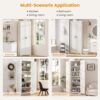 70" Tall Storage Pantry Cabinet, Bathroom Floor Organizer Storage Cabinet with 2 Doors and 6 Adjustable Shelves, Standing Utility Cabinet for Dining Room, Food Storage and Kitchen, White