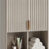 Besiter Fluted Bathroom Wall Cabinet Over The Toilet Storage, 23"x 29" Medicine Cabinet with Adjustable Shelf, Laundry Cabinet Wall Mounted and Kitchen Storage Cabinet(Modern Grey)