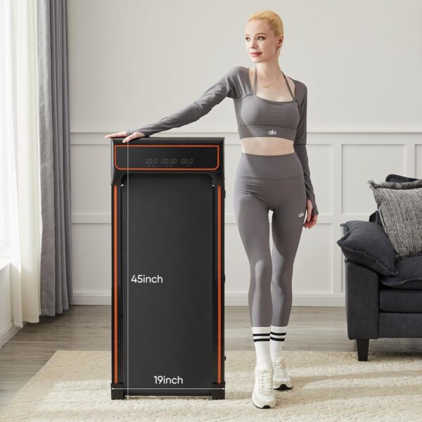 OLIXIS Compact Armless Treadmill for Small Spaces, Quiet Under-Desk Walking Pad, Slim & Portable Design for Home Office Workouts, Easy to Store, Ideal for Apartments and Work-from-Home Fitness