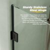 DELAVIN 34"W x 72"H Frameless Shower Door in Matte Black, Single Shower Door with 5/16" Clear Tempered Glass, Stainless Steel Hinged Glass Shower Door, Bathroom Shower Door with Seal Strip and Handles