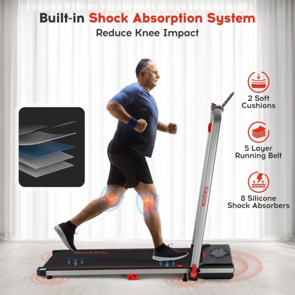Walking Pad Treadmill, RIKSION Under Desk Treadmill,Portable Folding Treadmills for Home/Office, Quiet Foldable Walking Pad with Remote Control, Free Installation