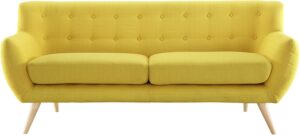 Modway Remark Mid-Century Modern Sofa With Upholstered Fabric In Sunny