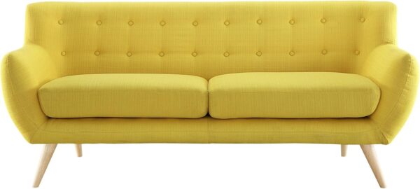 Modway Remark Mid-Century Modern Sofa With Upholstered Fabric In Sunny