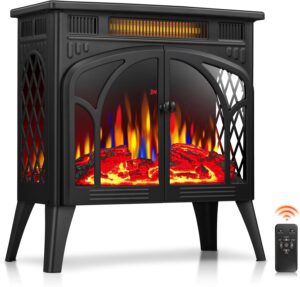 71tvTmW1PUL._AC_SL1500_.jpg ZAFRO 24-inch Electric Fireplace Heater, 5100 BTU Freestanding Portable Electric Fireplace Stove with Remote Control & Timer, Adjustable Flame Color, 500W/1500W, Black