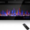 36" Electric Fireplace Inserts - Recessed Fire Place and Wall Mounted Fireplace Heater with Remote Control, Touch Screen Indoor Faux Floating Fireplace, Timer, Adjustable Flame Color, 750 | 1500W