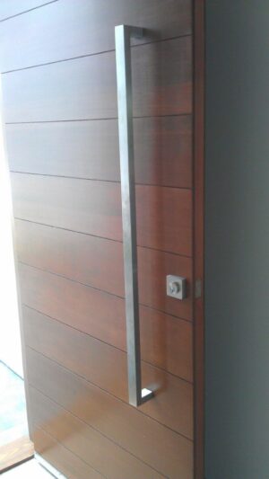 166 Rectangular-Shaped Modern Stainless Steel Sus304 Entrance Entry Commercial Office Store Front Timber Wood Glass Door Pull Push Handles Double-Sided (24 Inches / 600x25x38 mm, Brushed 304 Grade)