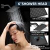 Aolemi Shower Faucet Set Ceiling Mount Shower System Rough-in Valve and Shower Trim Kit 10 and 6 Inch Dual Shower Head 2 in 1 Handheld Spray Push Button Diverter Matte Black