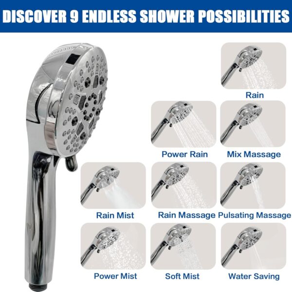 71uKD3bl9hL._AC_SL1500_.jpg Double Shower Head, Dual Shower Head for Couples, High Pressure and Adjustable Tandem Shower Head System for Two People