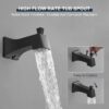 Tub Shower Faucet, Matte Black Shower Faucet Set with 8-Inch Square Rain Shower Head and Tub Spout, Brass Shower System Bathtub Shower Faucet Set Complete, Tub shower faucet set with valve